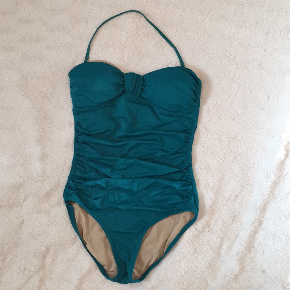 J.Crew Jewel Teal Bathing suit Size 8. GUC